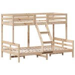 vidaXL Lit superposé 80x200/120x200 cm bois de pin massif