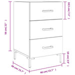 vidaXL Table de chevet chêne fumé 40x40x66 cm bois d'ingénierie