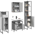 vidaXL Ensemble d'armoires de salle de bain 4 Pièces sonoma gris