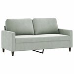 vidaXL Ensemble de canapés 2 Pièces avec coussins Gris clair Velours