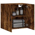 vidaXL Armoire murale chêne fumé 60x31x60 cm bois d'ingénierie