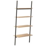 vidaXL Étagère inclinée à 4 niveaux Marron clair et noir 64x34x150 5cm