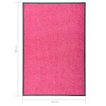 vidaXL Paillasson lavable Rose 60x90 cm