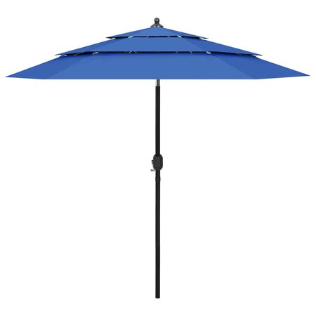 vidaXL Parasol à 3 niveaux avec mât en aluminium Bleu azuré 2 5 m