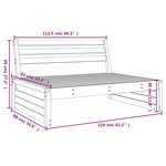 vidaXL Canapé central de jardin 120x80 cm bois massif douglas
