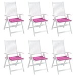 vidaXL Coussins de chaise de jardin lot de 6 rose 50x50x3 cm tissu