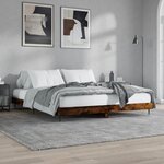 vidaXL Cadre de lit chêne fumé 120x200 cm bois d'ingénierie