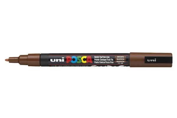 Marqueur pointe conique fine pc3m 0 9 - 1 3mm marron x 6 POSCA