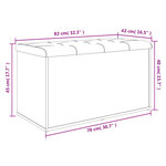 vidaXL Banc de rangement noir 82x42x45 cm bois d'ingénierie