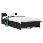 vidaXL Cadre de lit avec tiroirs sans matelas noir 90x200 cm