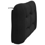 vidaXL Coussin de tête de lit noir 140 cm tissu