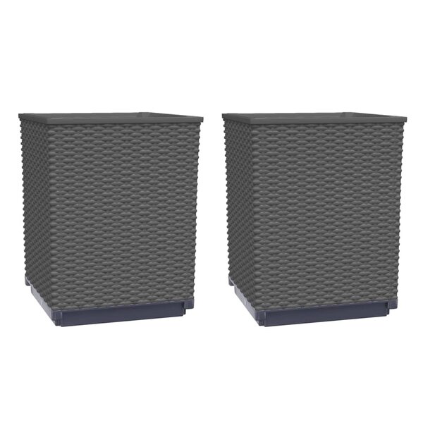 vidaXL Jardinières 2 Pièces noir 30x30x37 cm polypropylène