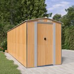 vidaXL Abri de jardin Marron clair 192x606x223 cm Acier galvanisé