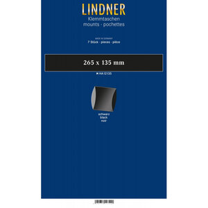 Bandes double soudure 265 x 135 mm pour blocs carnets de timbres. Fond - Noir