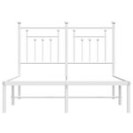 vidaXL Cadre de lit métal avec tête de lit blanc 120x190 cm