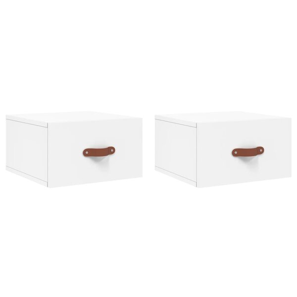 vidaXL Tables de chevet murales 2 Pièces blanc 35x35x20 cm