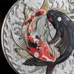 Pièce de monnaie en Meteorite 1 Dollar g 31.1 (1 oz) Millésime 2024 Meteorite Coin KOI FISH
