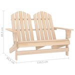 vidaXL Chaise de jardin Adirondack 2 places bois de sapin massif