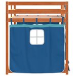vidaXL Lit superposé avec rideaux bleu 90x200 cm bois pin massif