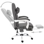 Chaise fauteuil siège de bureau informatique étude de massage similicuir gris 02_0024010