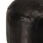 vidaXL Pouf 40 x 35 cm Noir Cuir véritable de chèvre