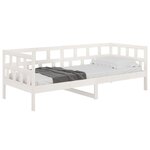 vidaXL Lit de jour blanc bois de pin massif 80x200 cm