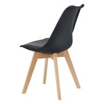 Lot de 4 chaises de salle à manger similicuir hêtre noir 03_0006765