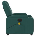 vidaXL Fauteuil de massage inclinable électrique Vert foncé Tissu