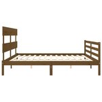 vidaXL Cadre de lit avec tête de lit marron miel 200x200cm bois massif