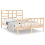 vidaXL Cadre de lit bois massif 120x190 cm petit double