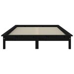 vidaXL Cadre de lit noir 135x190 cm double bois de pin massif