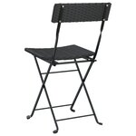 vidaXL Chaises de bistrot pliantes lot de 2 Noir Résine tressée acier