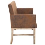 vidaXL Banc avec accoudoir 140 cm Marron Similicuir daim