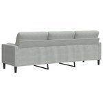 vidaXL Canapé 3 places avec oreillers gris clair 210 cm velours