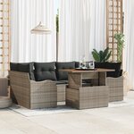 vidaXL Ensemble de Canapés de Jardin à Coussins Gris en Rattan Poly
