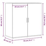 vidaXL Buffets 2 Pièces noir 79x38x80 cm bois d'ingénierie