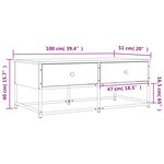 vidaXL Table basse chêne marron 100x51x40 cm bois d'ingénierie