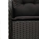 vidaXL Ensemble à manger de jardin 9Pièces coussins noir résine tressée