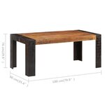 vidaXL Table de salle à manger 180x90x76 cm Bois de manguier massif