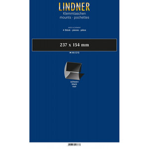 Bandes Klemmfix double soudure 237 x 154 mm pour blocs de timbres. Fond - Noir