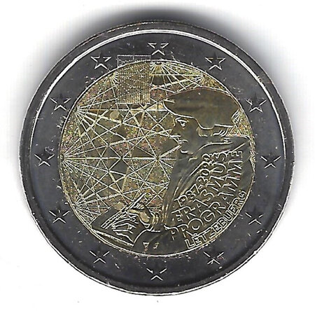 Monnaie 2 euros commémorative luxembourg erasmus 2022