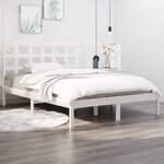 vidaXL Cadre de lit Blanc Bois massif 160x200 cm