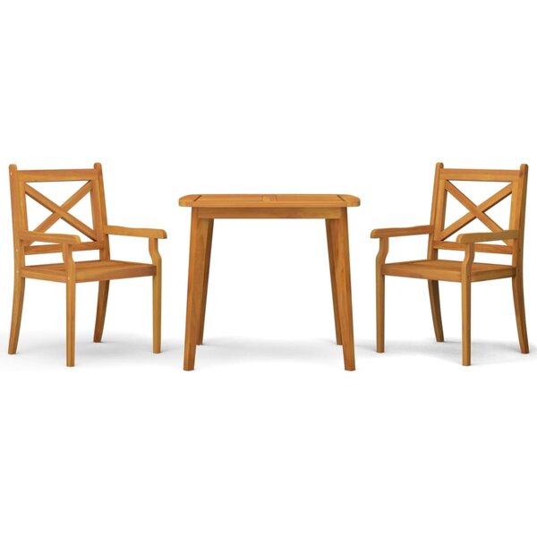 vidaXL Ensemble à manger de jardin 3 Pièces Bois d'acacia solide