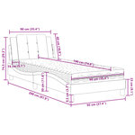 vidaXL Lit avec matelas blanc et noir 90x190 cm similicuir