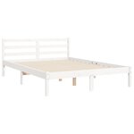 vidaXL Cadre de lit avec tête de lit blanc 140x190 cm bois massif