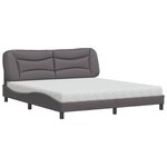 vidaXL Lit avec matelas gris 180x200 cm similicuir