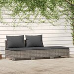 vidaXL Salon de jardin 3 Pièces avec coussins Gris Résine tressée