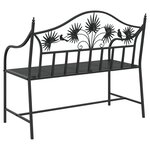 vidaXL Banc en métal vintage Noir Acier peint en poudre Standard Durable