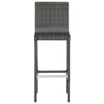 vidaXL Ensemble de bar d'extérieur 5 Pièces coussins Résine tressée Gris