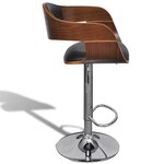 vidaXL Tabourets de bar lot de 2 noir bois courbé et similicuir
